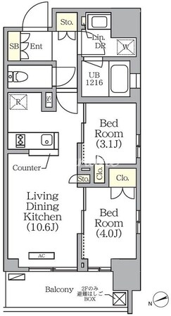 グランエール西日暮里の物件間取画像